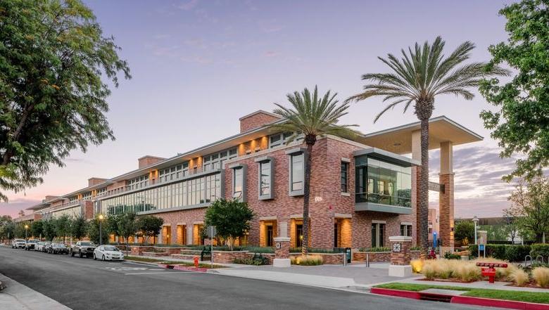 The Keck Center at sunset