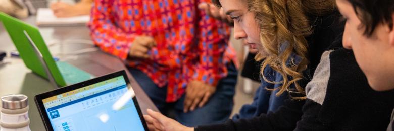 Students work on tablet