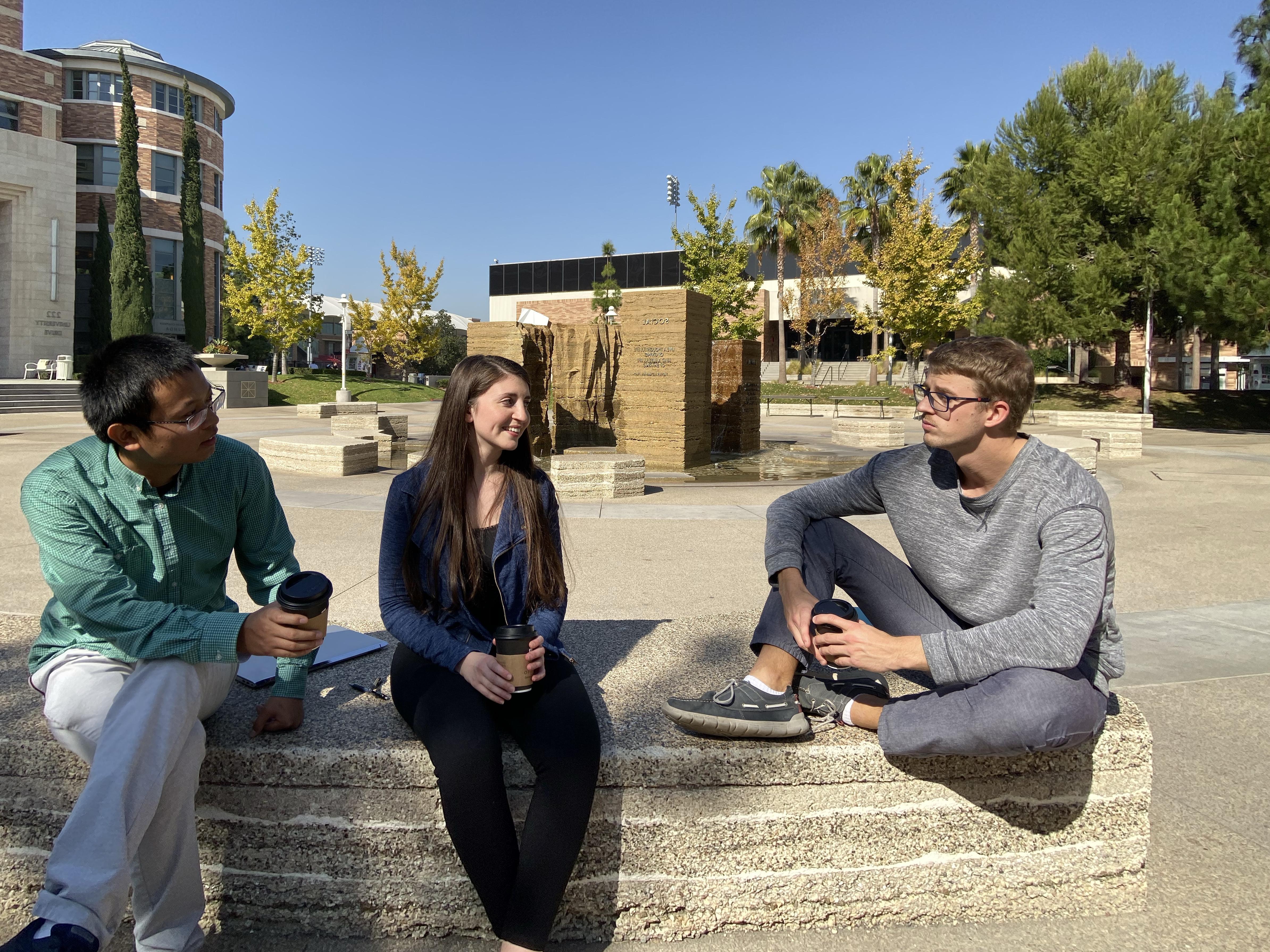 students in attallah piazza